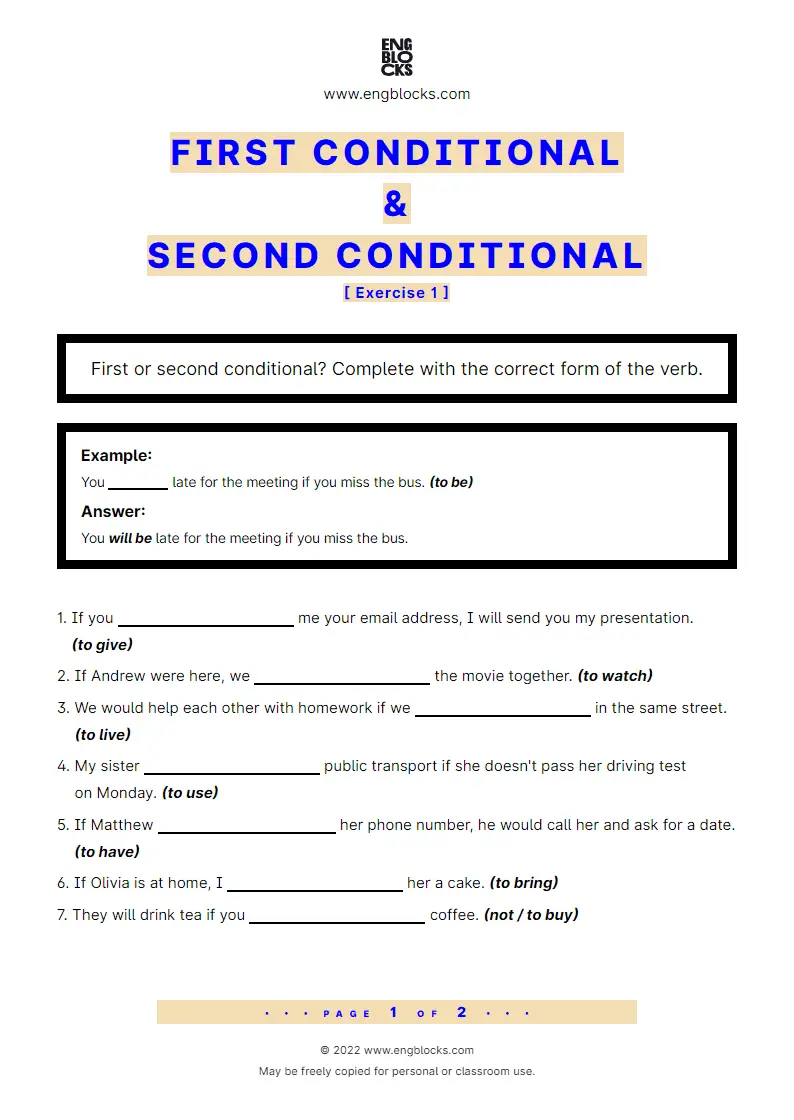 ENGLISH 8 UNIT 7 GRAMMAR CONDITIONAL TYPE 1 2 online exercise for
