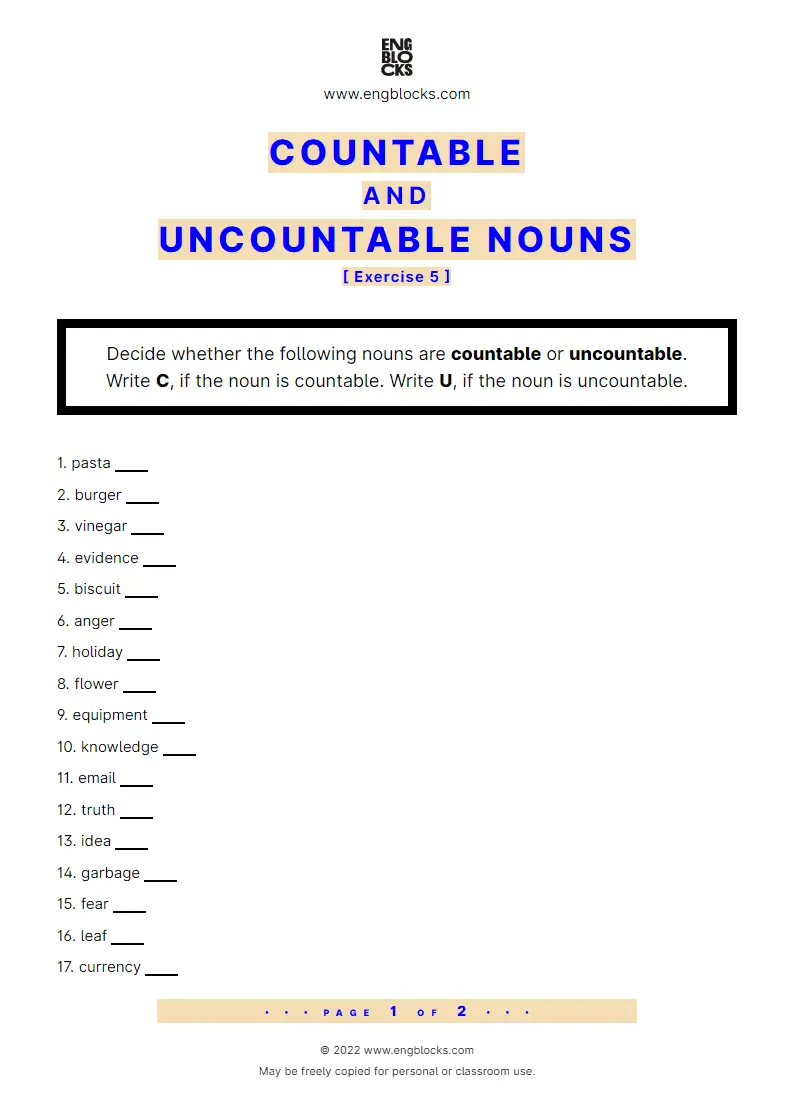 countable-and-uncountable-nouns-exercise-5-worksheet-english-grammar