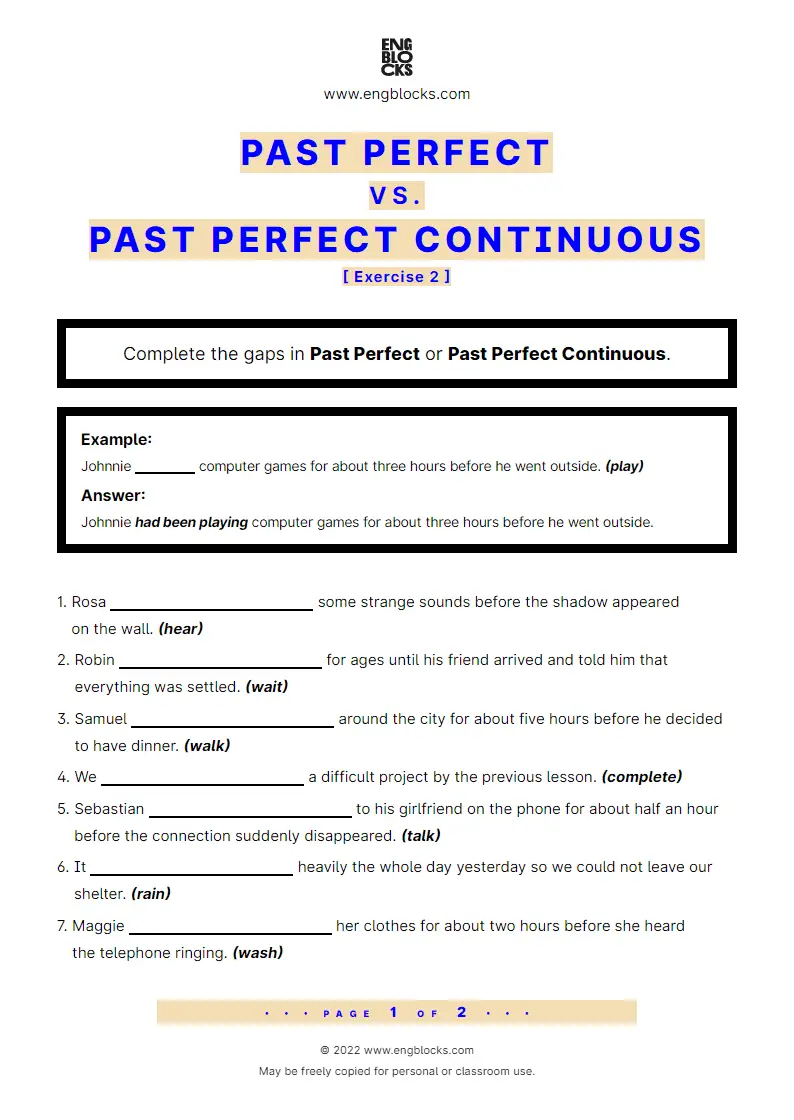 Past tenses exercise worksheet english grammar 59 off