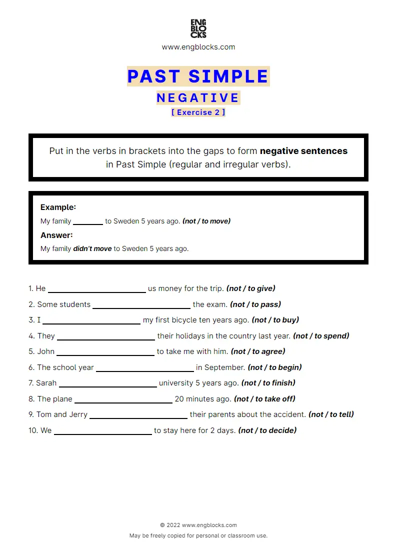 past-simple-negative-regular-and-irregular-verbs-exercise-2-worksheet-english-grammar