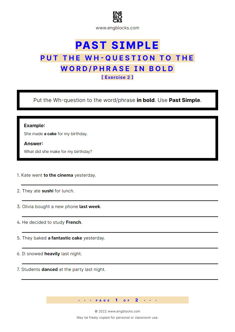 past-simple-put-the-wh-question-to-the-word-phrase-in-bold-exercise-2-worksheet-english