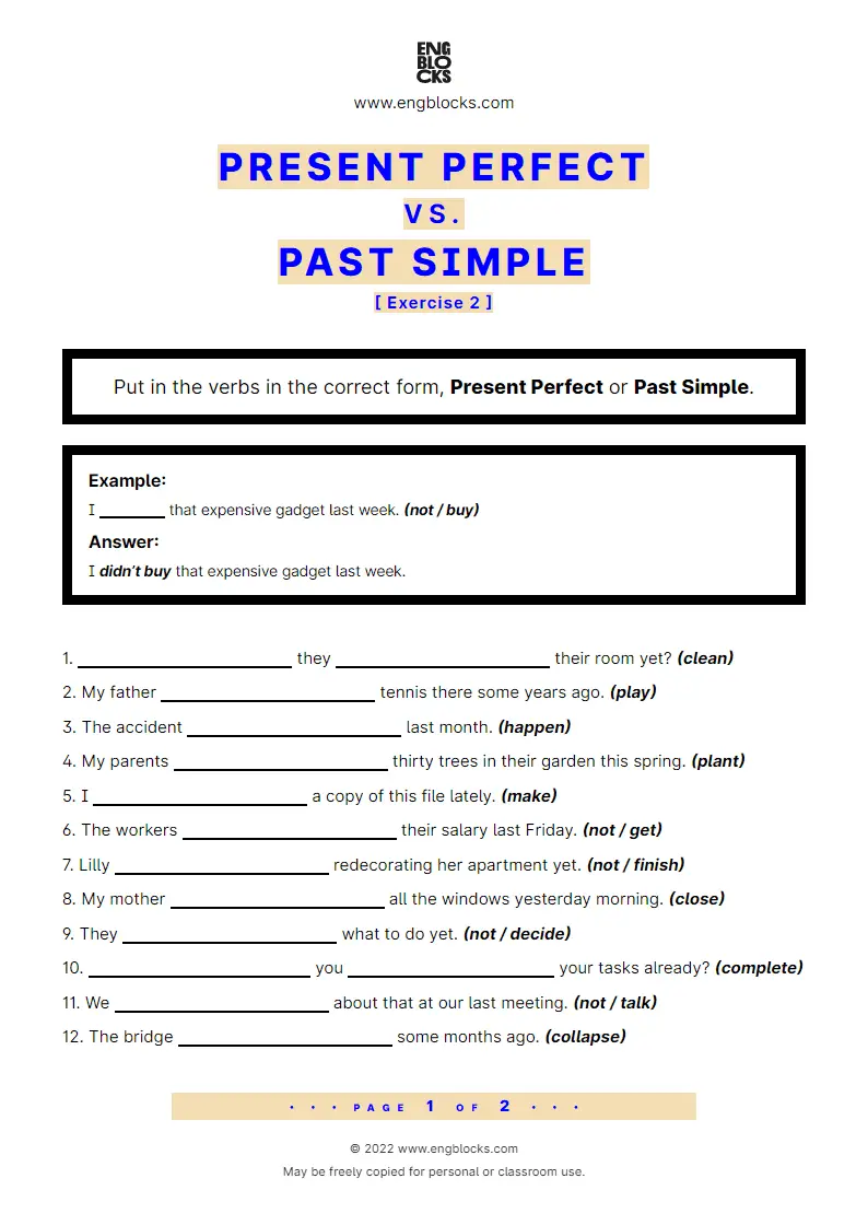 present-perfect-vs-past-simple-exercises-pre-intermediate-design-talk