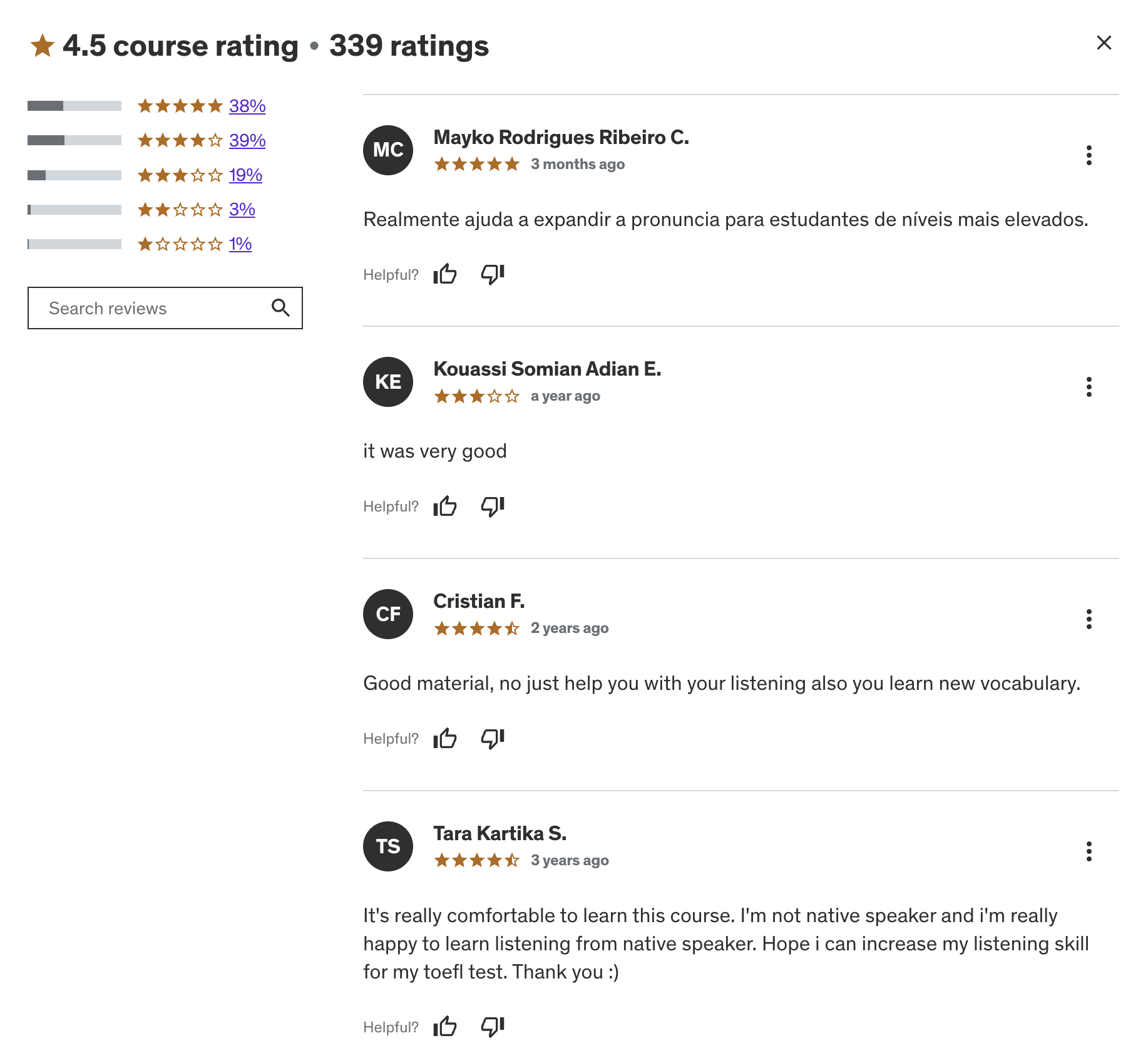English FluentListening Pro Course Reviews